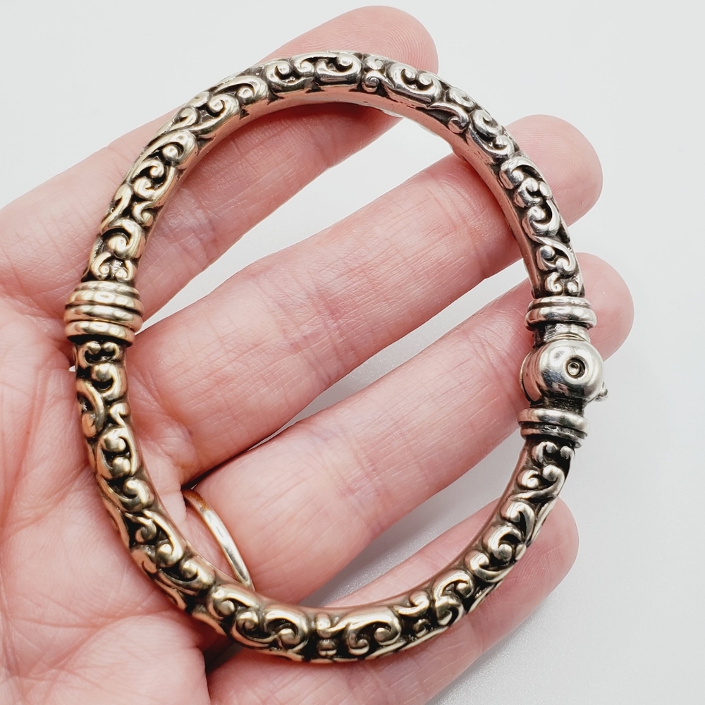 Vintage silver clamp Bracelet scrolls detailed Brighton ? Very nice! - Picture 6 of 7